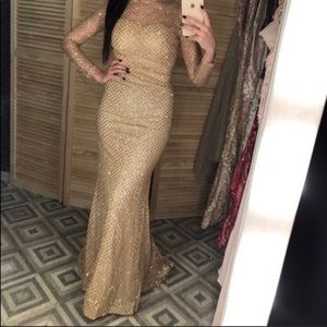 New! Gold long evening dress!